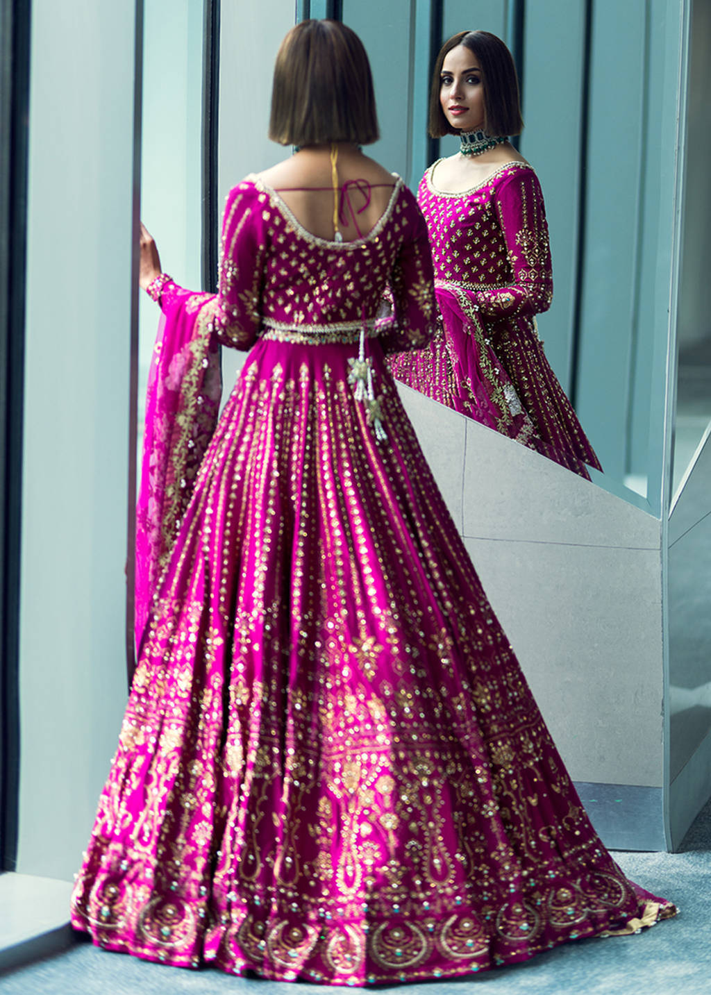 nimra khan dress designer Embrace the epitome of elegance with the one and only @nimrakhan_official! Introducing our latest collaboration where Nimra Khan dazzles in our rust-colored long shirt adorned with exquisite